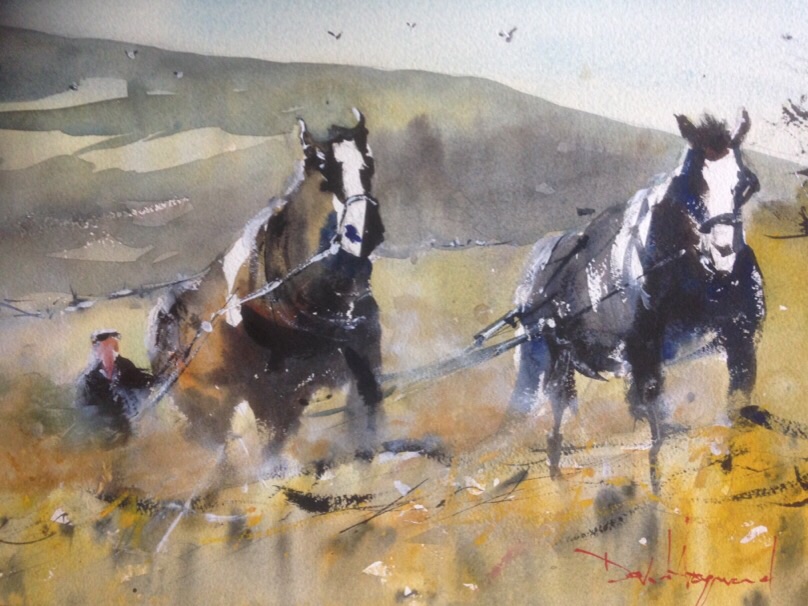David Heywood Working Horses Original Watercolour 